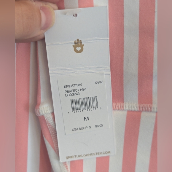 Spiritual Gangster Striped 3/4 leggings - Picture 4 of 5